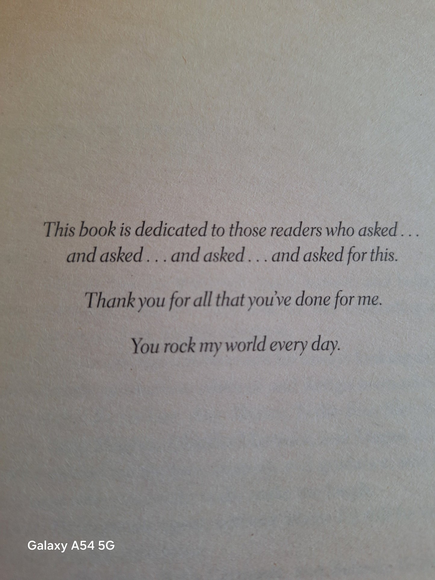 Inside page of Fifty Shades of Grey told by Christian used book with dedication message