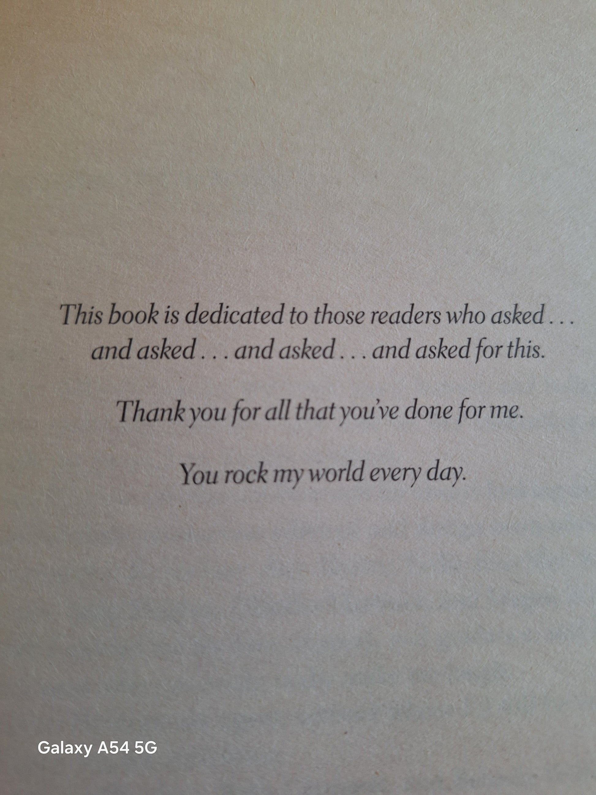 Inside page of Fifty Shades of Grey told by Christian used book with dedication message