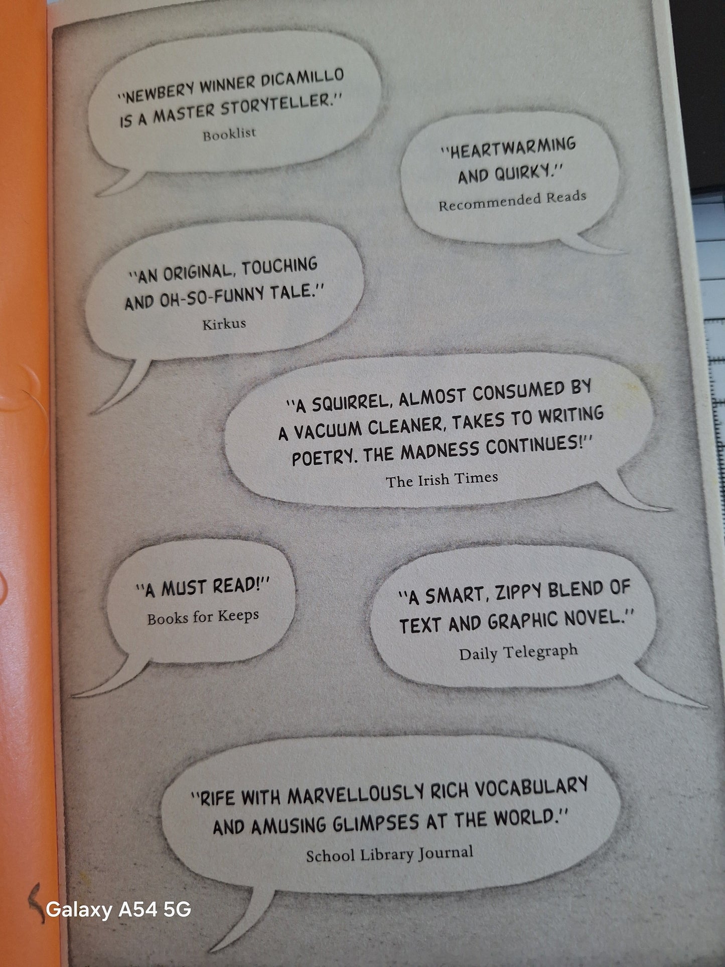 Flora and Ulysses book UK review excerpts highlighting its charming storytelling and whimsical style