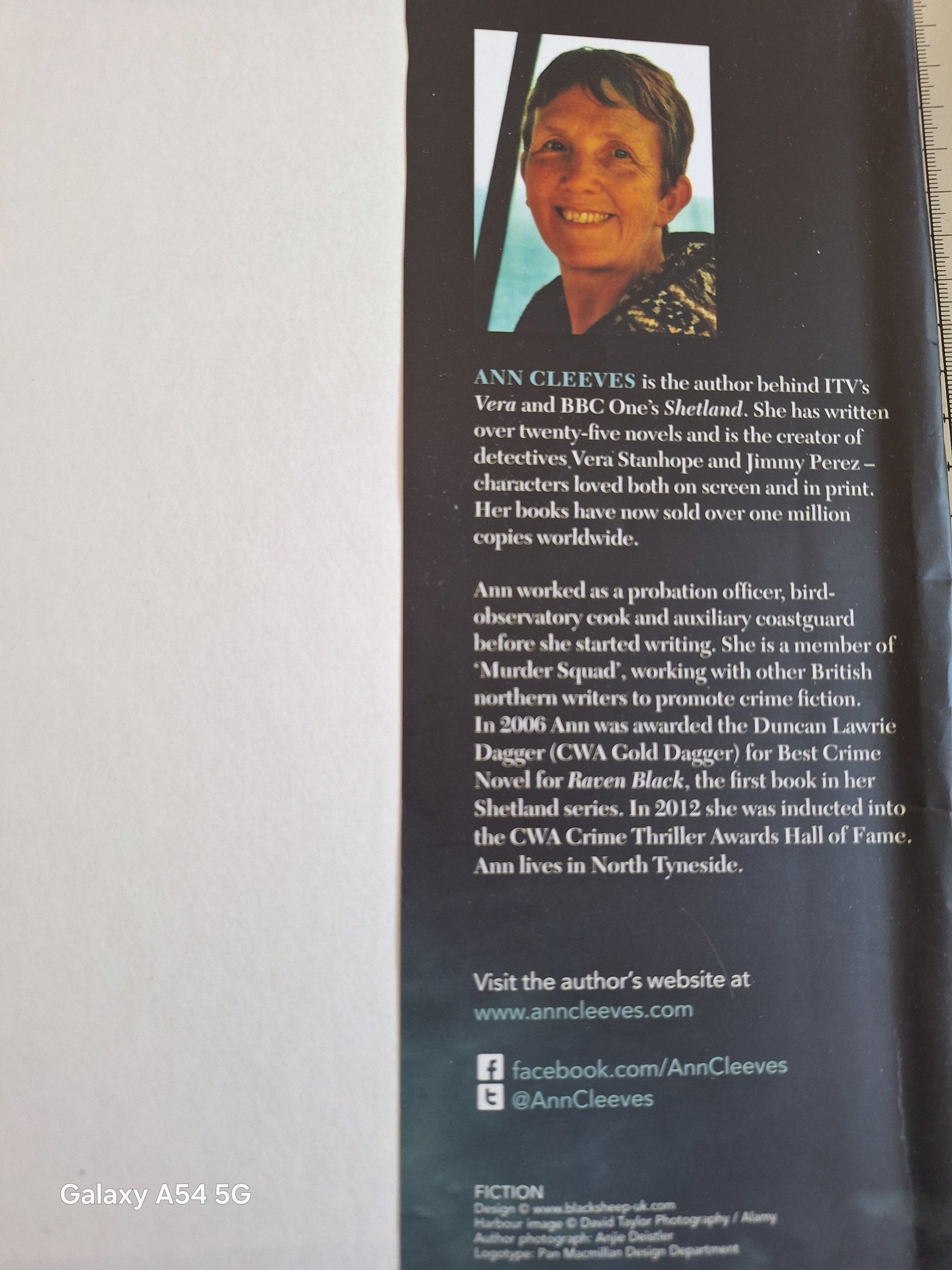Harbour Street Ann Cleeves book back cover featuring author biography and accolades.