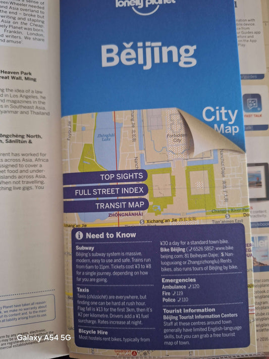 Lonely Planet Beijing Guidebook with Free UK Delivery - Detailed map with top sights and transit information.