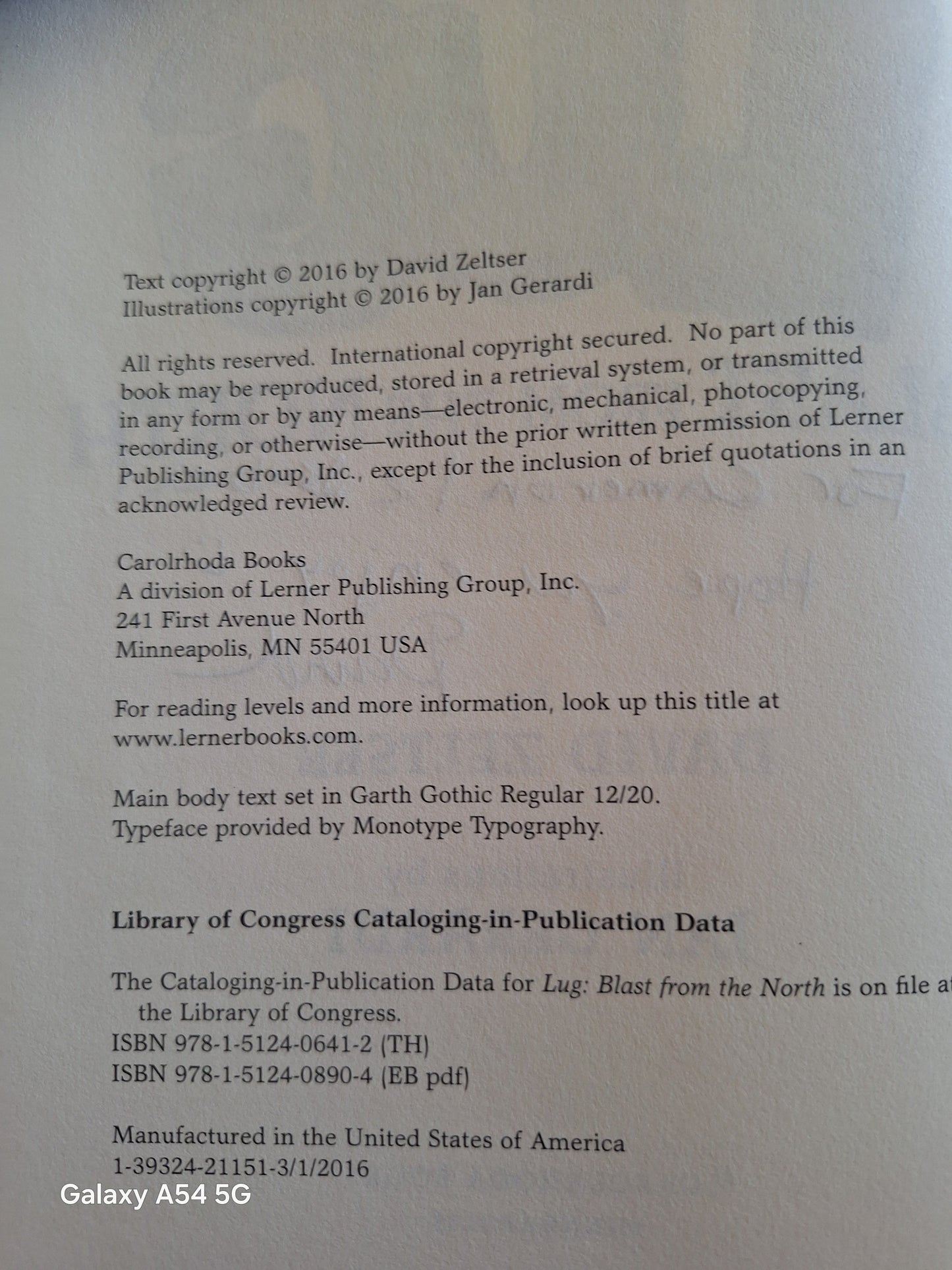 LUG Blast from the North used book copyright page with publication details and ISBN