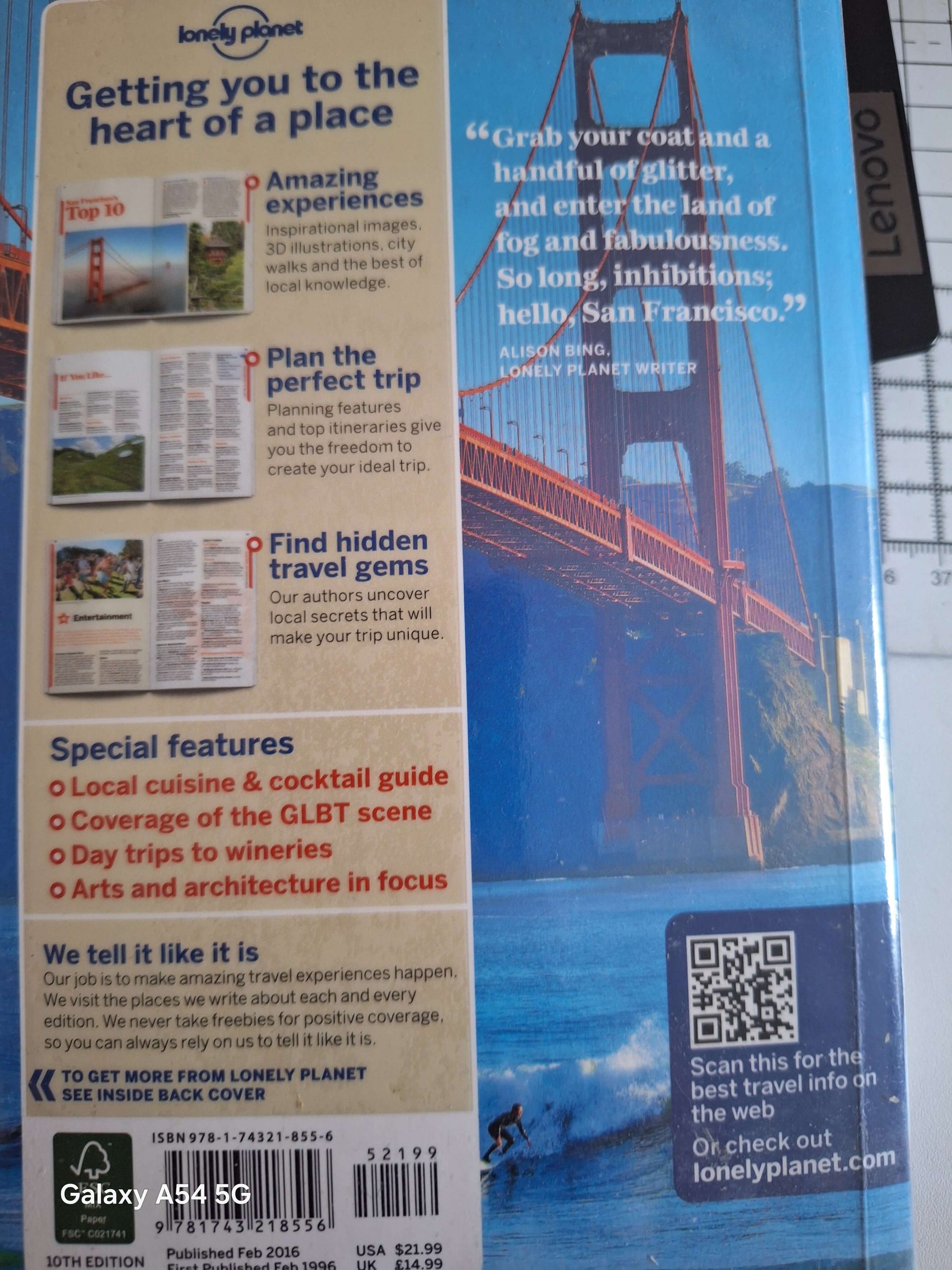 Lonely Planet used San Francisco travel book with tips for planning and hidden travel gems